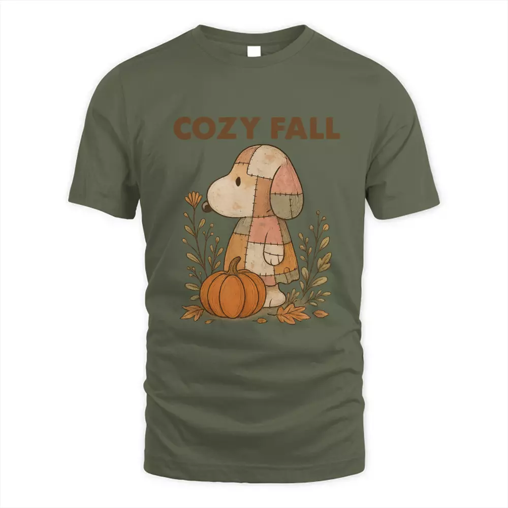 Cozy Fall Flower Cute Dog Plaid Classic 