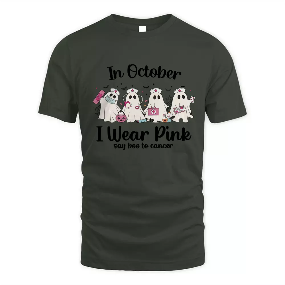In October I Wear Pink Say Boo To Cancer