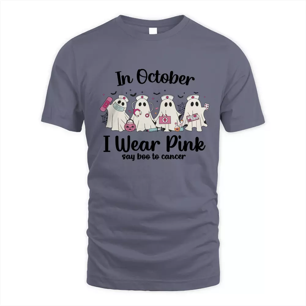 In October I Wear Pink Say Boo To Cancer