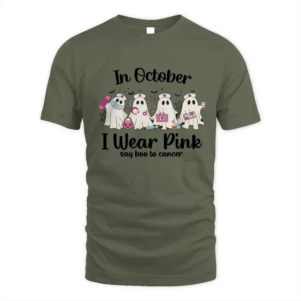 In October I Wear Pink Say Boo To Cancer