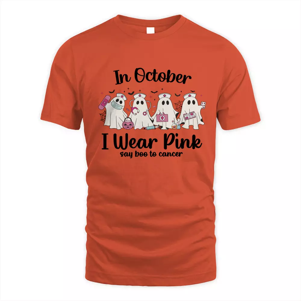 In October I Wear Pink Say Boo To Cancer